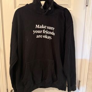 Black Hoodie with White Text